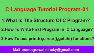 Creating First Program Hello World in C Programming Language | Program-01|C Programming Tutorial