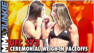 UFC 273: Ceremonial Weigh-in Faceoff Highlights