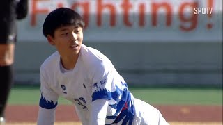 [U-15 춘계연맹전] 백암의 우측 빠른 역습 찬스, 윤정민의 슈팅 (02.13)