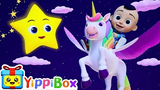 Twinkle Twinkle Little Star 🌟🦄 | Lullaby | Bedtime Song | Sleep Song for Babies | YippiBox Rhymes