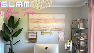 GLAM OFFICE TOUR | DECORATE WITH ME | PINK AND GOLD HOME OFFICE