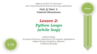 Python Theory Part 12a: Control Structures: Loops in Python (while loop)