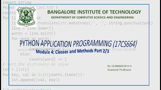 Python Application Programming 17CS664 Module 4 Classes and Methods Part 2/3