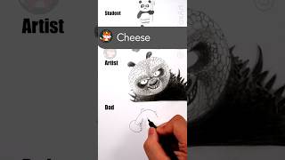 Kung fu panda 4 How to draw Po Evil version Dad vs Artist 🧑‍🎨 #kungfupanda #sketch