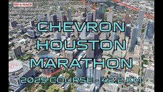 Chevron Houston Marathon 2025: fly over the marathon course! Video of the race path.