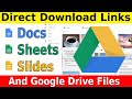 How to create Direct Download Links for Google Docs, Sheets, Slides, Files, Folders and Google Drive