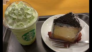 【スタバ】メロンフラペチーノ・クッキー＆クリームシフォンケーキ