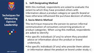Consumer Behaviour Unit 6 Session 3