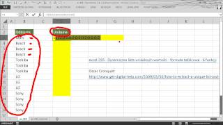 excel-448 - Dynamiczna lista unikalnych wartości - formuła Oscara