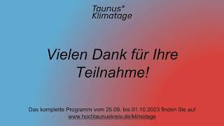 Taunus Klimatage 2023: Vortrag \