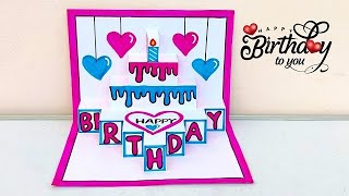 DIY 3D Birthday card making from White paper / How to make Birthday greeting card 2023