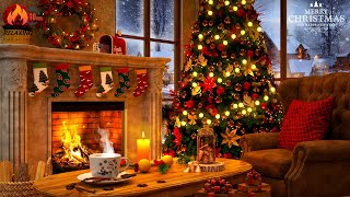 Beautiful Christmas Ambience  🔥 🎅🎄 Christmas Fireplace with Instrumental Christmas Music