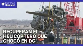 Sacan del río Potomac el helicóptero militar que chocó contra el avión de pasajeros en Washington DC