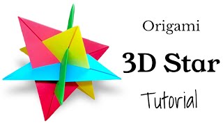 Origami 3D Star - How to make a Paper Star Kusudama step by step