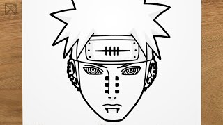 How to draw PAIN / NAGATO (NARUTO) step by step, EASY