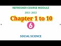 6th standard social science Refresher course module Chapter 1 to 10 Answer key English medium