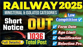 Railway New Vacancy 2024-25 | Railway New Vacancy 1036 Post | Railway Teacher Notification Out 2024