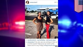 WOFL Fox 35 News Orlando reporter Jackie Orozco posts smiling selfie at double murder scene