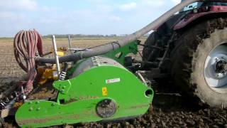 Case Magnum + Farmtec rotary spader direct drilling wheat onto potato land