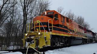 GP-40-3 # 3051 leads ISRR Indiana southern local headed northbound with some cars headed to the yard