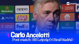 "LUNIN PLAYED REALLY WELL" 🧤 | Carlo Ancelotti | RB Leipzig 0-1 Real Madrid | UEFA Champions League