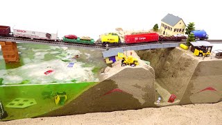 New Double Dam And Railroad Model Disaster - Dam Breach Experiment