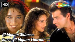 Akhiyaan Milaoon Kabhi | Madhuri Dixit, Sanjay Kapoor  | Alka Yagnik Hit Romantic Songs | Raja Songs