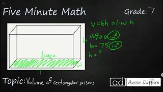 7th Grade Math Volume of Rectangular Prisms