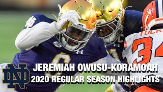 Jeremiah Owusu-Koramoah 2020 Regular Season Highlights | Notre Dame LB