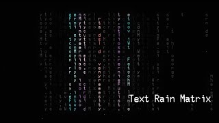 TextRain Matrix Tutorial for TouchDesigner
