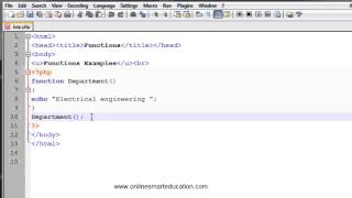 php Tutorials in Tamil Part - 29 Function part - 1 Defining functions and Calling functions
