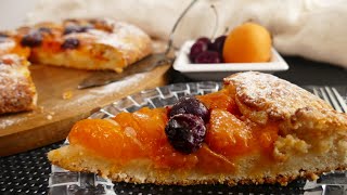 Galette with apricots and cherries on curd dough! Delicious and simple, I want to cook it every day!