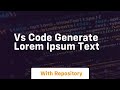 vs code generate lorem ipsum text