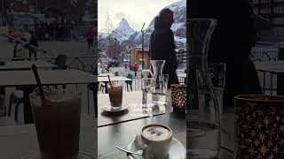 🇨🇭High tea with Matterhorn mountain, Zermatt Switzerland 策马特 #switzerland#swissmountain #swissalps