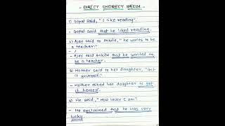 Direct Indirect speech #english #grammar
