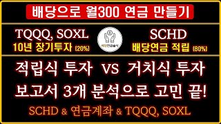 [배당연금 만들기] SCHD+TQQQ, SOXL 적립식 장기투자 | '적립식 투자 VS 거치식 투자' 어떤 방법이 더 좋은 성과를 가져다 줄까? | 보고서 3개 분석으로 고민 끝!