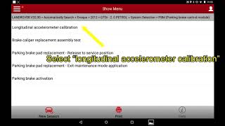 Range Rover Evoque Longitudinal Accelerometer Calibration Instructions