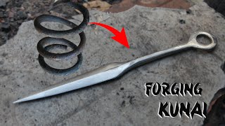 Great Skills - Rusty Coil Spring FORGED into a KUNAI