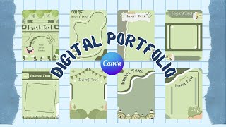 🍵 Digital Portfolio Template using Canva | Border Design | Canva Design | Charlz Arts