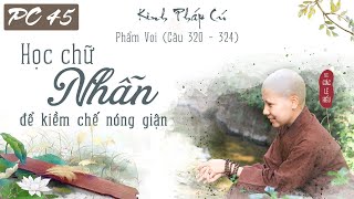 Học chữ Nhẫn để kềm chế nóng giận. Kinh Pháp Cú. Phẩm Voi. Kệ 320-324. SC. Giác Lệ Hiếu