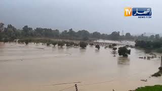 بجاية / شاهد إرتفاع مياه واد الصومام و آلحاق خسائر بمزارع الفلاحين بأميزور