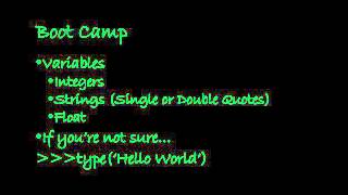Python Boot Camp Lecture #1