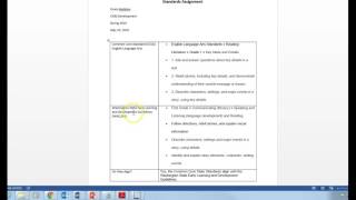 How to do the standards assignment