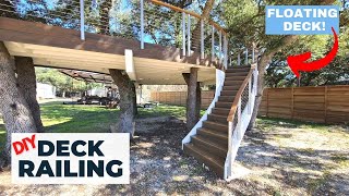 Installing Railing On My Floating Tree Deck! Easy DIY Viewrail Rod Railing System