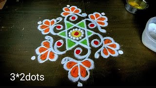 1நிமிடத்தில் போட குட்டி 🌺 கோலங்கள் #simple kolam #easy rangoli designs @dhanyacrafts