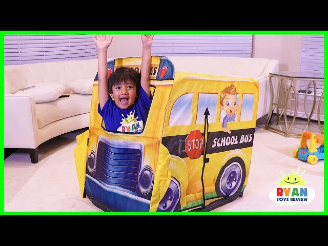 Ryan Pretend Play With School Bus Tent Fun! - Videos For Kids