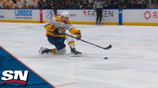 Predators' Foudy Slips On Penalty Shot And Whiffs It Wide Against Canucks' Demko