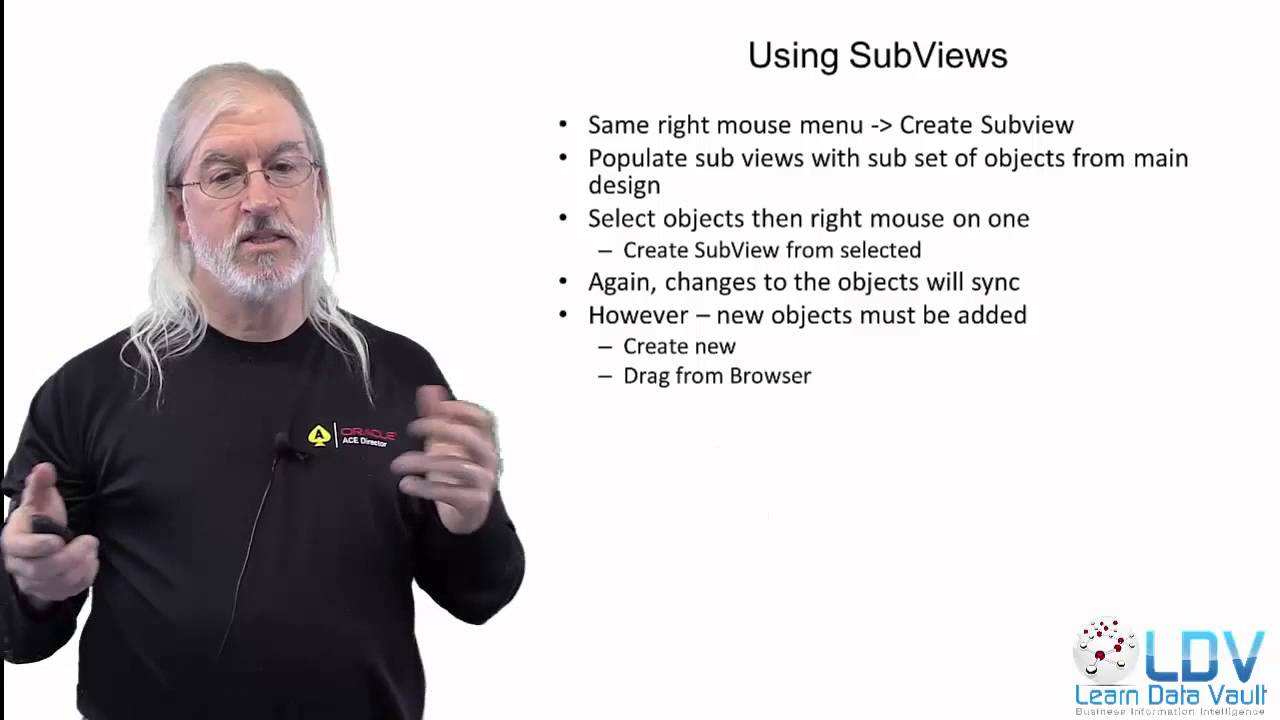 Oracle Sql Developer Data Modeler Jump Start Using Subviews Youtube