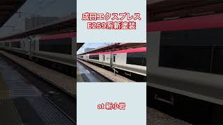 【ミュージックホーンあり】E259系成田エクスプレス新塗装　総武線新小岩駅通過