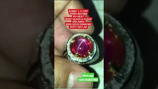 RUBBY 7,12 CRT. PURPLISH RED \u0026 NO-HEAT. BODY GLASS \u0026 CLEAN.SRILANKA. RING GOLD DIAMOND.SERTI GRI LAB